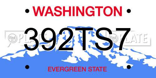 392TS7 Washington License Plate
