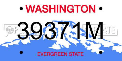39371M Washington License Plate