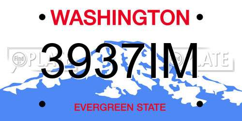 3937IM Washington License Plate