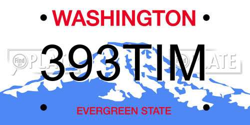 393TIM Washington License Plate