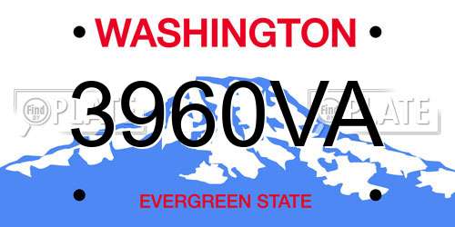 3960VA Washington License Plate
