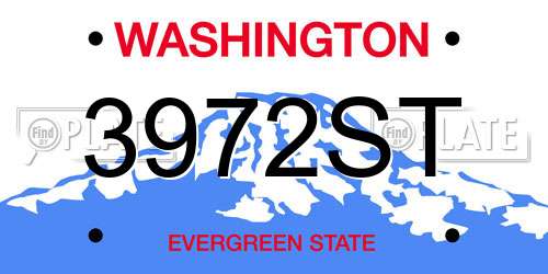 3972ST Washington License Plate