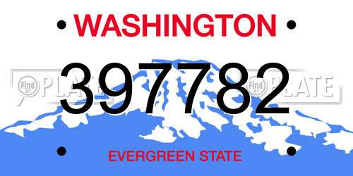 397782 Washington License Plate