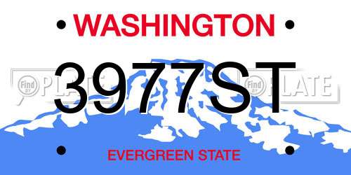 3977ST Washington License Plate