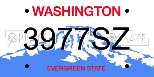 3977SZ Washington License Plate
