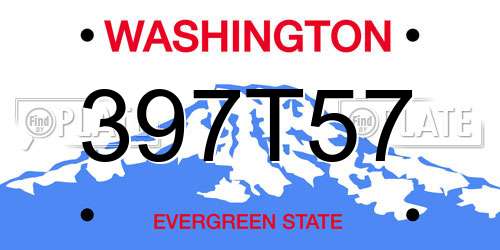 397T57 Washington License Plate