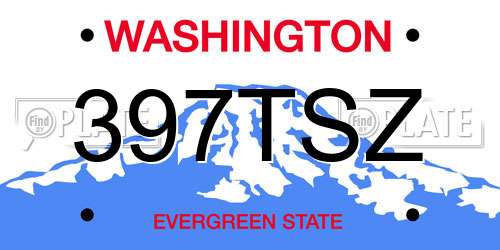 397TSZ Washington License Plate