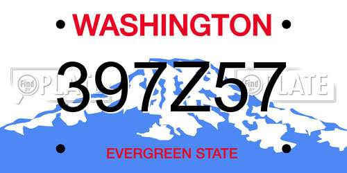 397Z57 Washington License Plate