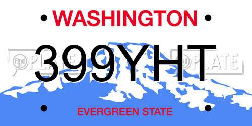 399YHT Washington License Plate