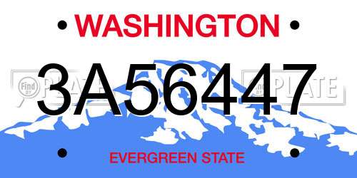 3A56447 Washington License Plate