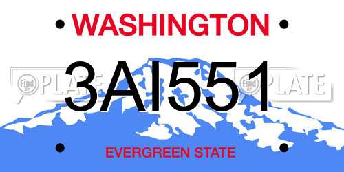 3AI551 Washington License Plate