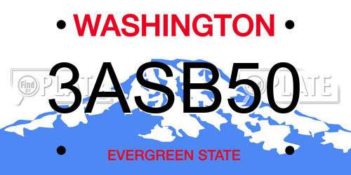 3ASB50 Washington License Plate
