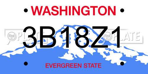 3B18Z1 Washington License Plate