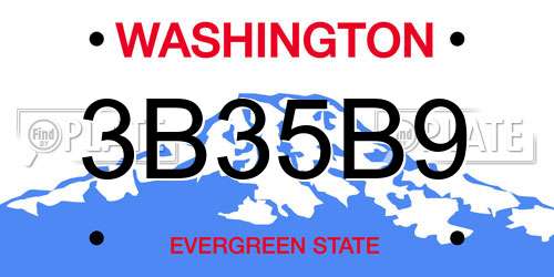 3B35B9 Washington License Plate