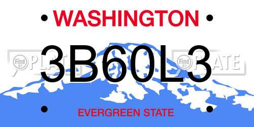3B60L3 Washington License Plate