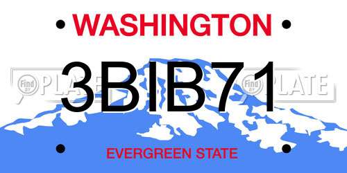 3BIB71 Washington License Plate
