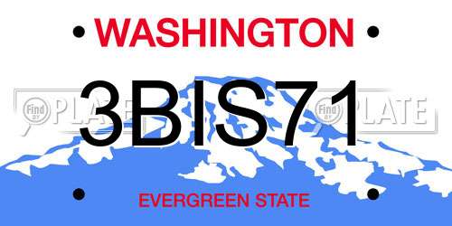 3BIS71 Washington License Plate