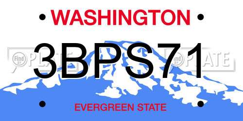 3BPS71 Washington License Plate
