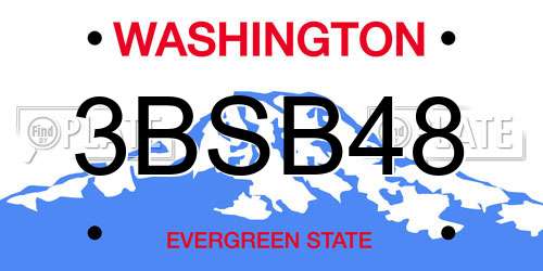 3BSB48 Washington License Plate