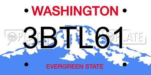 3BTL61 Washington License Plate