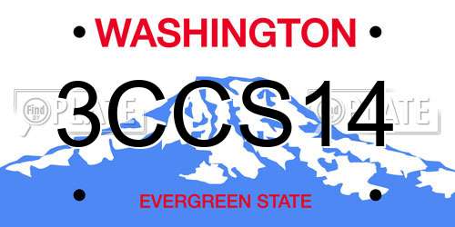 3CCS14 Washington License Plate