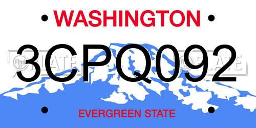 3CPQ092 Washington License Plate