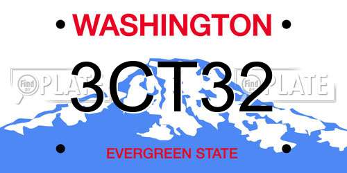 3CT32 Washington License Plate
