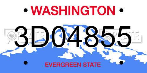 3D04855 Washington License Plate