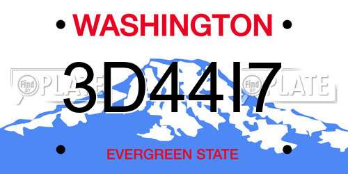 3D44I7 Washington License Plate