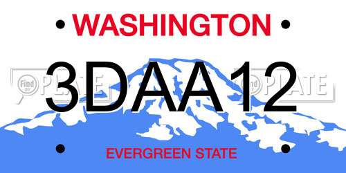 3DAA12 Washington License Plate