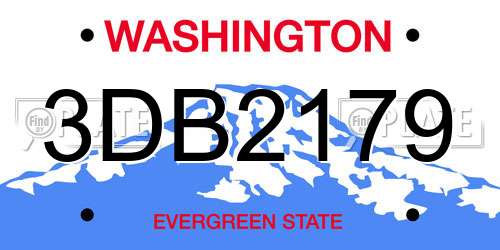 3DB2179 Washington License Plate
