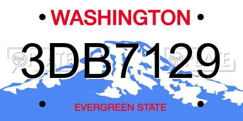 3DB7129 Washington License Plate