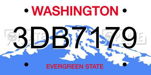3DB7179 Washington License Plate