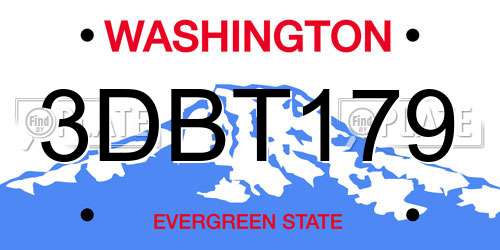 3DBT179 Washington License Plate