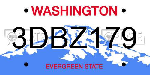 3DBZ179 Washington License Plate