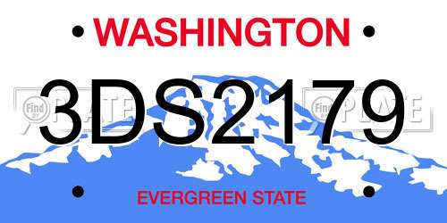 3DS2179 Washington License Plate