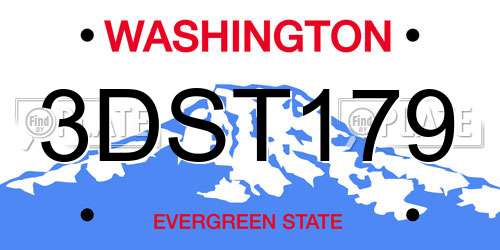3DST179 Washington License Plate