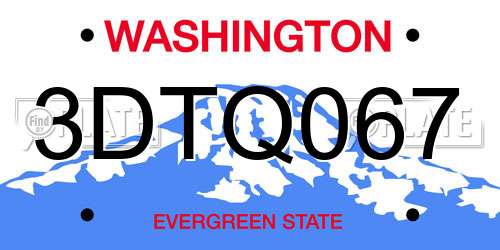 3DTQ067 Washington License Plate