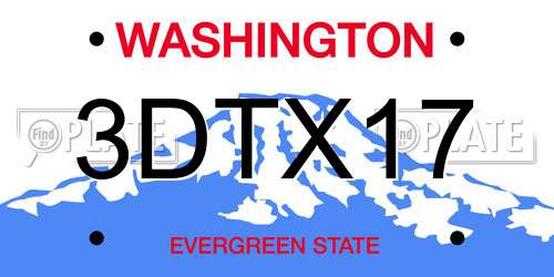 3DTX17 Washington License Plate
