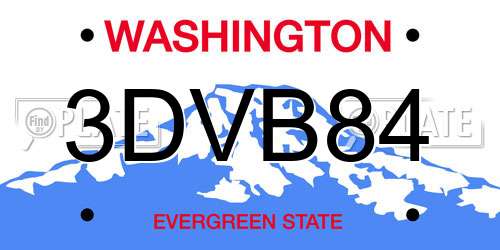 3DVB84 Washington License Plate