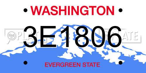 3E1806 Washington License Plate
