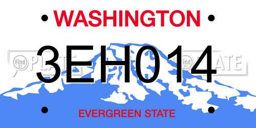 3EH014 Washington License Plate