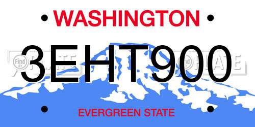 3EHT900 Washington License Plate