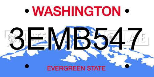 3EMB547 Washington License Plate