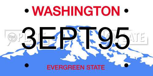 3EPT95 Washington License Plate