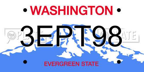 3EPT98 Washington License Plate