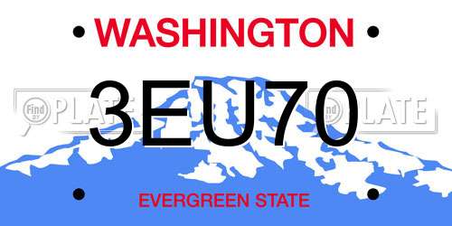 3EU70 Washington License Plate