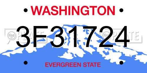 3F31724 Washington License Plate