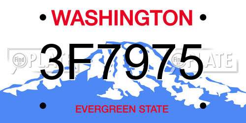 3F7975 Washington License Plate