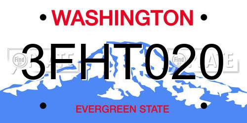 3FHT020 Washington License Plate